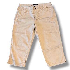 Lauren Jean Company Size 12 Cotton Khaki Chino Cropped Pants